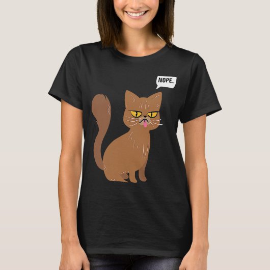Cat Nope Statement Graphic T-shirt (Voorkant)