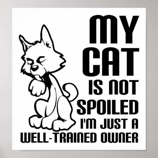 Cat not Spoiled Funny Poster (Voorkant)
