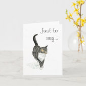 Cat Notecard - Om maar te zeggen... Kaart (Gele Bloem)