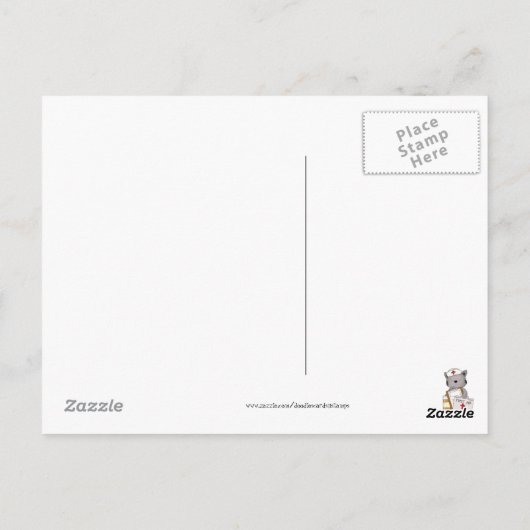 Cat Nurse Bedankt Briefkaart (Achterkant)