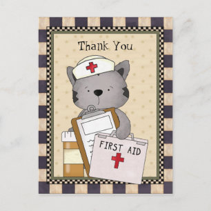 Cat Nurse Bedankt Briefkaart