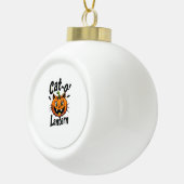 Cat-o'-Lantern 2 Keramische Bal Ornament (Rechts)