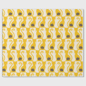 Cat o Lantern Halloween vintage Seamless Pattern Cadeaupapier (Vlak)