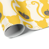 Cat o Lantern Halloween vintage Seamless Pattern Cadeaupapier (Rol Hoek)