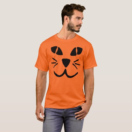 Cat-o-Lantern pompoen Face T-Shirt (Voorkant volledig)