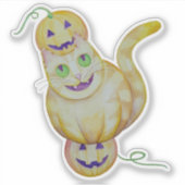 Cat-O-Lantern-Sticker Sticker (Voorkant)