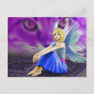 Cat Observes Fairy Briefkaart