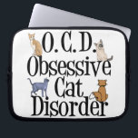 Cat Obsoned Laptop Sleeve<br><div class="desc">Ik heb obsessieve kattenstoornis. Ik ben OCD voor al mijn schattige katten. Een grappig cadeau voor iemand die gek is op kittens. Ik hou van katten, ze zijn mijn obsessie.</div>
