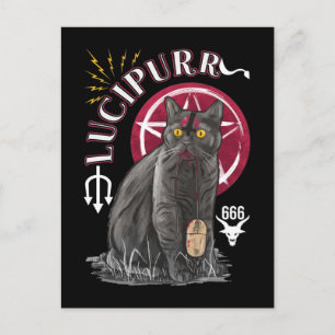 Cat Occult Kitten Gothic Animal Satan Briefkaart