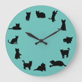 Cat O'Clock Clock Grote Klok