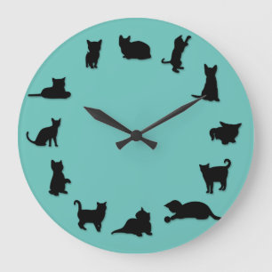 Cat O'Clock Clock Grote Klok