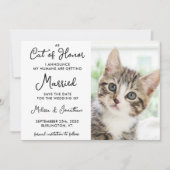 Cat of Honor Custom Pet Photo Casual Wedding Save The Date (Voorkant)