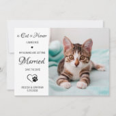 Cat of Honor Personalized Pet Photo Cat Wedding Save The Date (Voorkant)