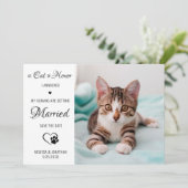 Cat of Honor Personalized Pet Photo Cat Wedding Save The Date (Staand voorkant)