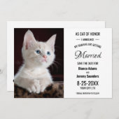 Cat of Honor Pet Photo Wedding Save the Date (Voorkant / Achterkant)