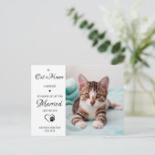 Cat of Honor Pet Wedding Photo Save the Date Aankondigingskaart (Staand voorkant)