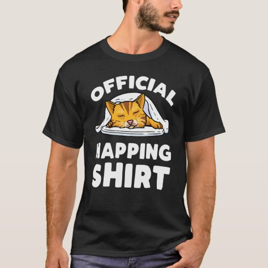Cat Official Slaping Pajama Cat Napping T-shirt (Voorkant)
