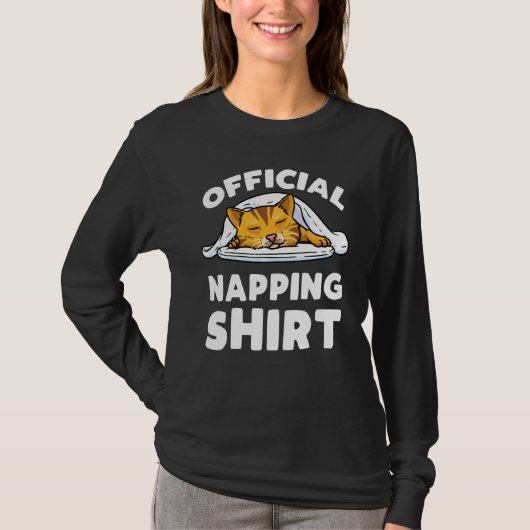 Cat Official Slaping Pajama Cat Napping T-shirt (Voorkant)