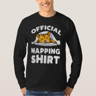 Cat Official Slaping Pajama Cat Napping T-shirt