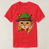 Cat Oktoberfest Lederhosen Costume German Beer Fes T-shirt (Design voorkant)