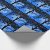 Cat on a Wire Blue Moon Cadeaupapier (Hoek)