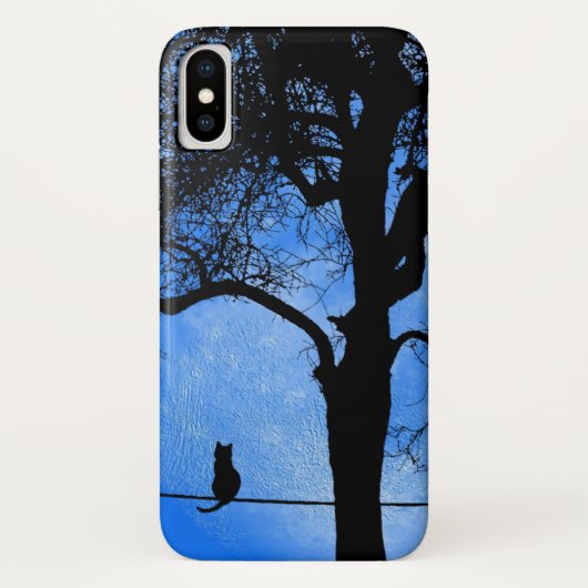 Cat on a Wire Blue Moon Case-Mate iPhone Case (Achterkant)