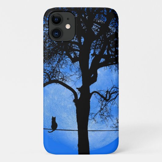 Cat on a Wire Blue Moon Case-Mate iPhone Case (Achterkant)