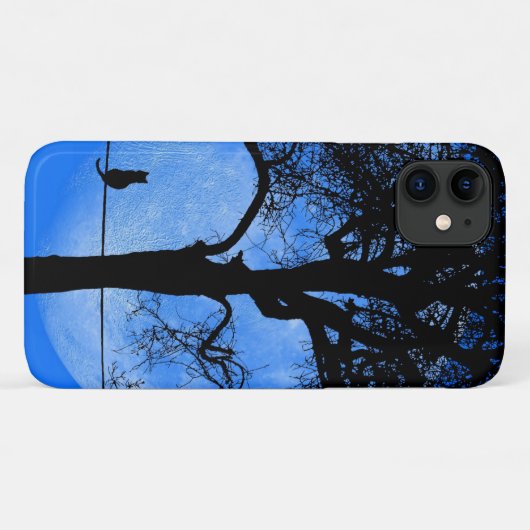 Cat on a Wire Blue Moon Case-Mate iPhone Case (Achterkant (horizontaal))