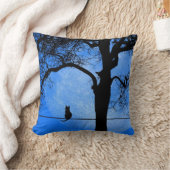 Cat on a Wire Blue Moon Kussen (Deken)
