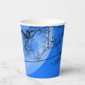 Cat on a Wire Blue Moon Papieren Bekers (Achterkant)