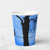 Cat on a Wire Blue Moon Papieren Bekers (Links)