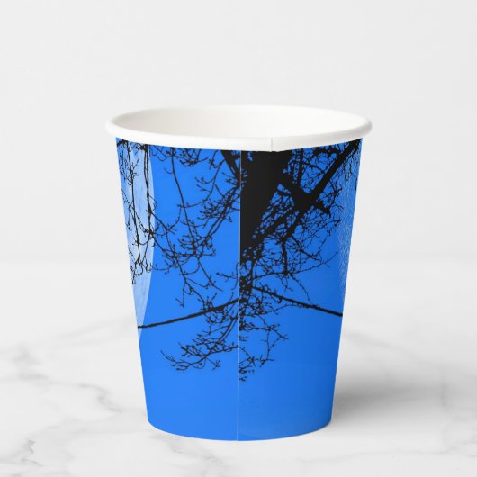 Cat on a Wire Blue Moon Papieren Bekers (Rechts)