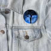 Cat on a Wire Blue Moon Ronde Button 5,7 Cm (In situ)