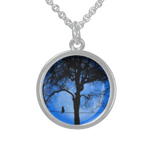 Cat on a Wire Blue Moon Sterling Zilver Ketting