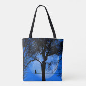 Cat on a Wire Blue Moon Tote Bag (Achterkant)
