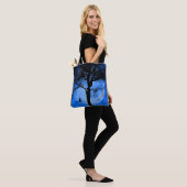 Cat on a Wire Blue Moon Tote Bag (Op model)