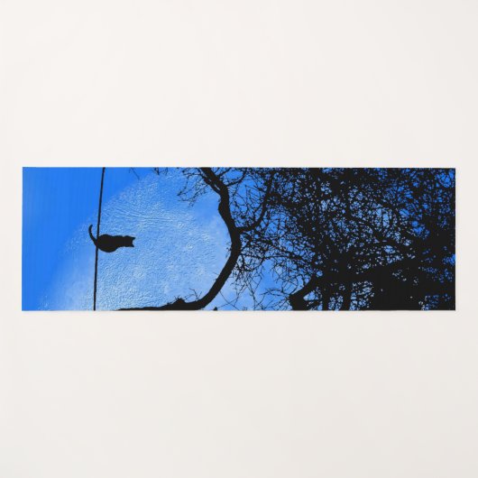 Cat on a Wire Blue Moon Yogamat (Voorkant (horizontaal))