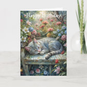 Cat on Bench Kaart (Voorkant)