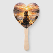 Cat on Dock at Sunset Handwaaier (Voorkant)