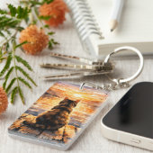 Cat on Dock at Sunset Sleutelhanger (Voorkant Rechts)