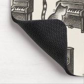 Cat on Piano Mouse pad Muismat (Hoek)