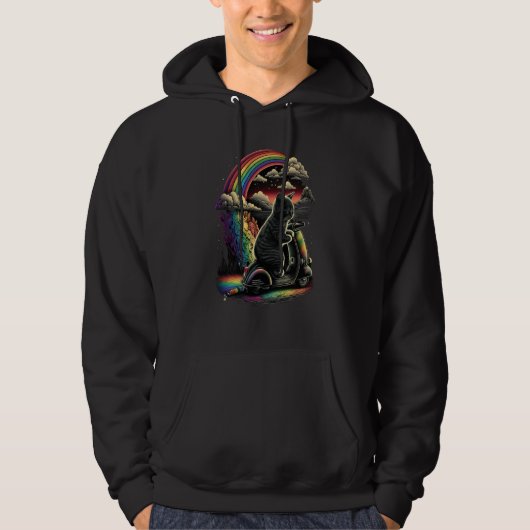 Cat on scooter scooter hoodie (Voorkant)