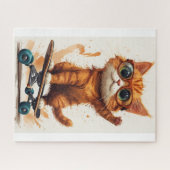 Cat On Skateboard Legpuzzel (Horizontaal)
