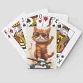 Cat On Skateboard  Pokerkaarten (Achterkant)