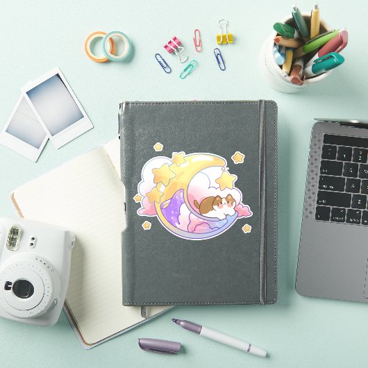 cat on the moon sticker (iPad Cover)