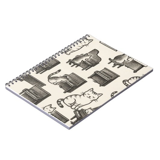 Cat on the Piano photo Notebook Notitieboek (Linkerzijde)