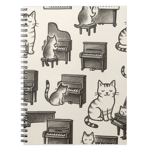 Cat on the Piano photo Notebook Notitieboek (Voorkant)