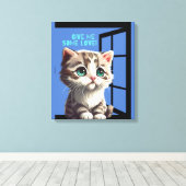 CAT ON THE WINDOW OFFERTE CANVAS AFDRUK (Insitu (Houten vloer))