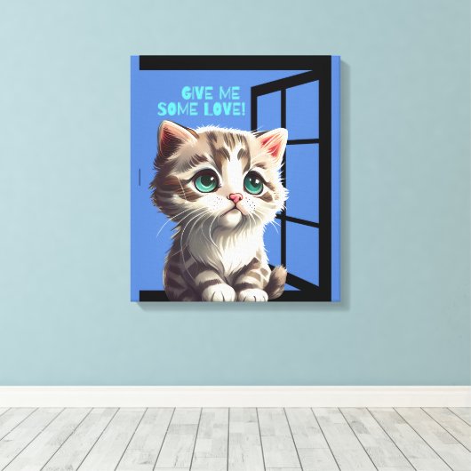 CAT ON THE WINDOW OFFERTE CANVAS AFDRUK (Insitu (Houten vloer))
