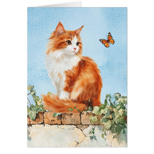 Cat on Wall - 5" x 7" Art Kaart (Voorkant)
